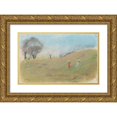 thumbnail image 1 of Ladislav Mednyánszky 24x16 Gold Ornate Framed and Double Matted Museum Art Print Titled - Children on the Meadow (1875-1885), 1 of 4