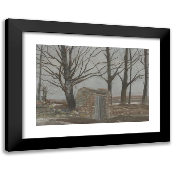 Ladislav Mednyánszky 24x18 Black Modern Framed Museum Art Print Titled - Motive from Stražok (1875-1885)