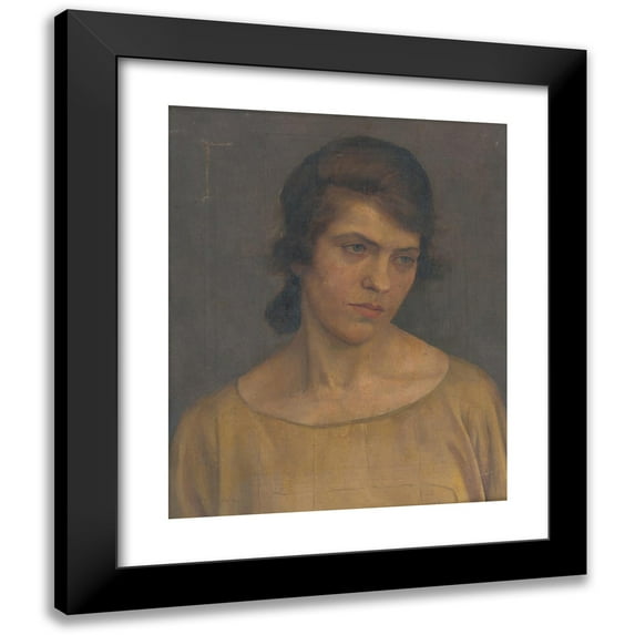 Ladislav Treskoň 15x18 Black Modern Framed Museum Art Print Titled - Portrait of a Woman (1922)
