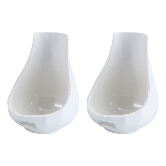 TOYMYTOY 2Pcs Ceramic Spoon Mat White Stylish Kitchen Spoon Holders Set