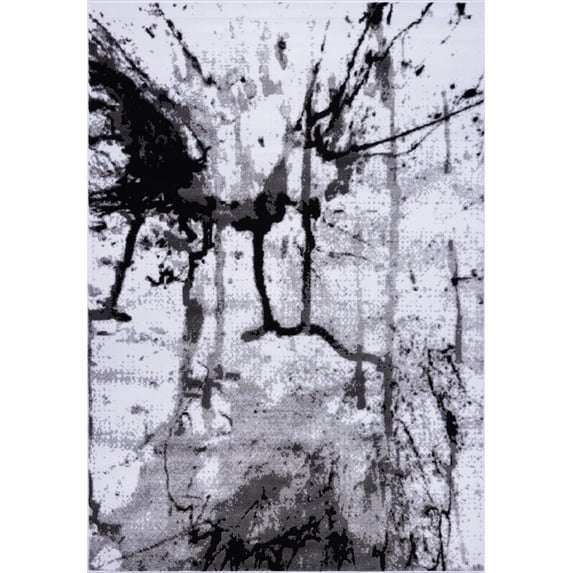 Ladole Rugs Abstract Pattern Modern Contemporary Area Rug - Durable Room Decor Amazing 6x8 Carpet for Living Room, Bedroom, Kitchen, and Office - Grey and Cream, 6x9, 6'5" x 9'5"(200cm x 290cm)