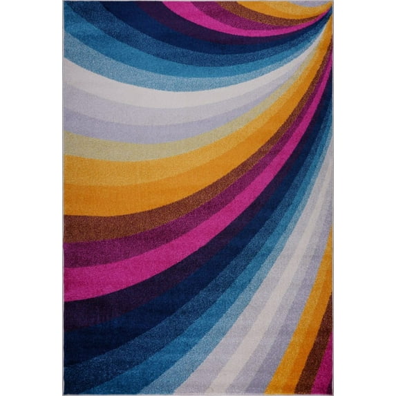 Ladole Rugs Abstract Rainbow Modern Accent Colorful Indoor Large Area rug - Contemporary Room Decor 5x7 Carpet for Living Room, Bedroom, and Dining Room - Multicolor, 5x8, 5'3" x 7'6" (160cm x 230cm)