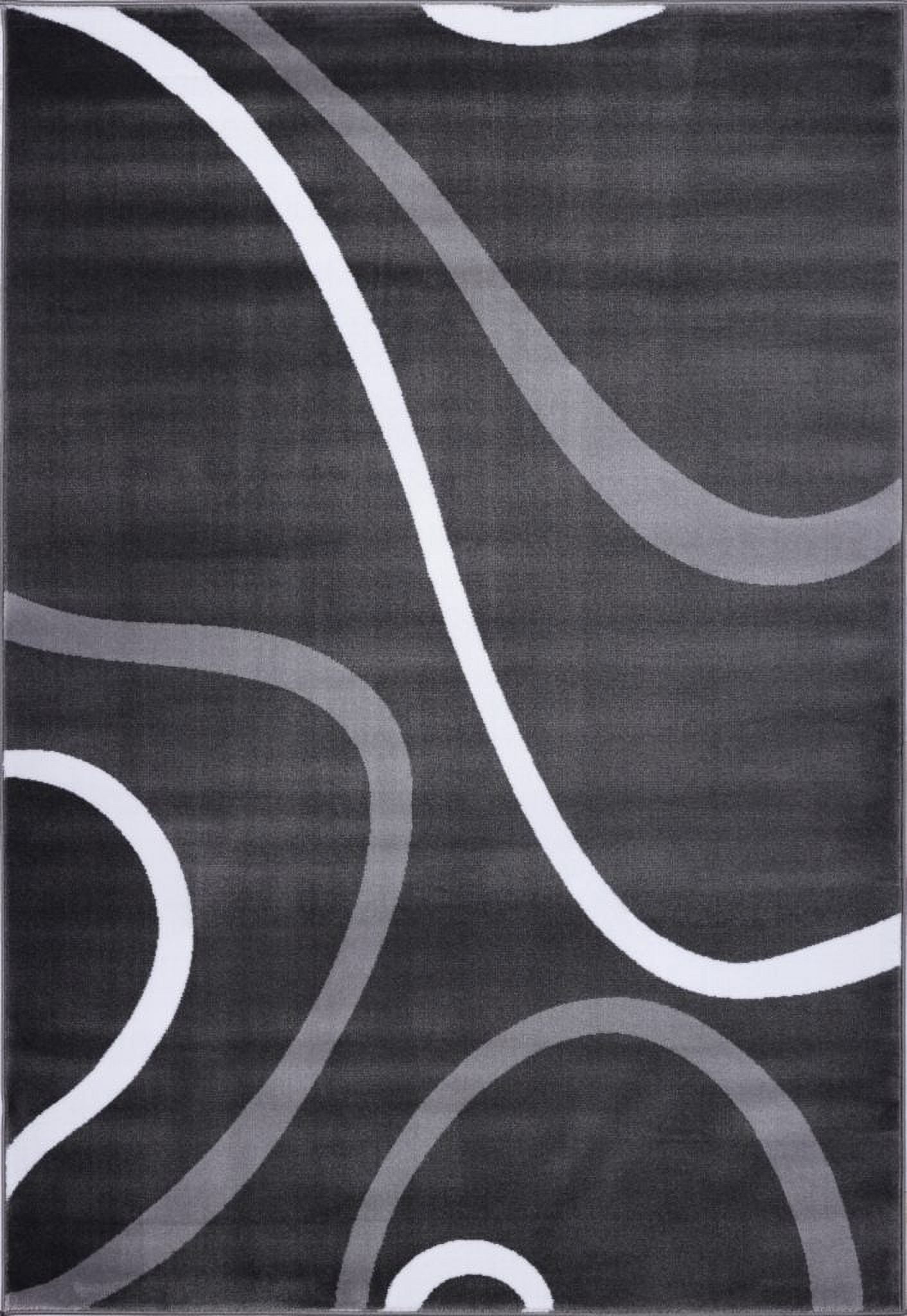 Ladole Rugs Beautiful Soft Turkish Dark Gray Contemporary Spriral Area