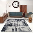thumbnail image 1 of Ladole Rugs Durable Abstract Niagara Toronto Collection Turkish Micro Polyester Area Rug Carpet in Grey-Ivory, 7x10 (6'5" x 9'5" , 200cm x 290cm), 1 of 6