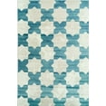 thumbnail image 1 of Ladole Rugs Geometric Innovative Clover Floral Contemporary Soft Area Rug - Amazing Room Decor Carpet for Living Room, Bedroom, Kitchen, and Office - Teal and Ivory, 4x6 (3'11" x 5'7", 120cm x 170cm), 1 of 3