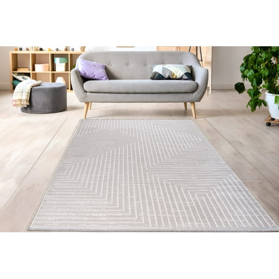 Ladole Rugs Geometric Pattern Home Decor Indoor Area Rug - Amazing Premium Carpet for Living Room, Bedroom, Dining Room, Kitchen, and Office - Grey, 6x9 (6'5" x 9'5", 200cm x 290cm)