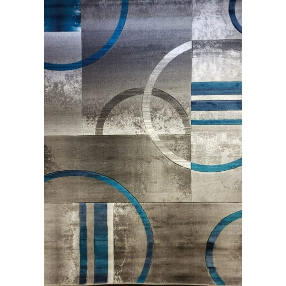 Ladole Rugs Grey Blue Turquoise Modern Geometric Area Rug Mat Carpet Runner for Living Bedroom Patio 3x5 4x6 5x8 8x10, 9x12