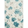 thumbnail image 1 of Ladole Rugs Inspiration Collection Begonia Machine Made Floral Pattern Area Rug Carpet in Blue Cream, 5x8 (5'3" x 7'6", 160cm x 230cm), 1 of 4
