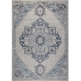 thumbnail image 1 of Ladole Rugs Miranda Persian Design Traditional Style Made in Europe Ivory Blue Indoor Area Rug Carpet, 5x7 (5'3" x 7'3", 160cm x 220cm), 1 of 6