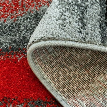 LaDole Rugs  Copper Abstract Area Rug Red Black Grey 6'2" x 9'2" (190cm x 280cm) 6' x 9' Patio,Bedroom,Living Room