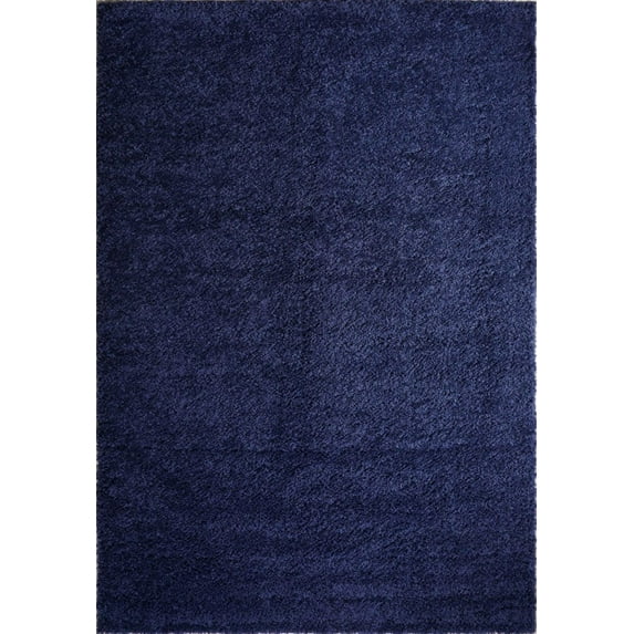 Ladole Rugs Solid Color Shaggy Meknes Durable Beautiful Turkish Indoor Area Rug Carpet in Navy Blue, 5x8 (5'3" x 7'6", 160cm x 230cm)