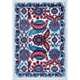 thumbnail image 1 of Ladole Rugs Turkish Vincenza Series Ornamental Design Abstract Runner Rug Carpet in Blue Red, 3x5 (2'7" x 4'11", 80cm x 150cm), 1 of 5