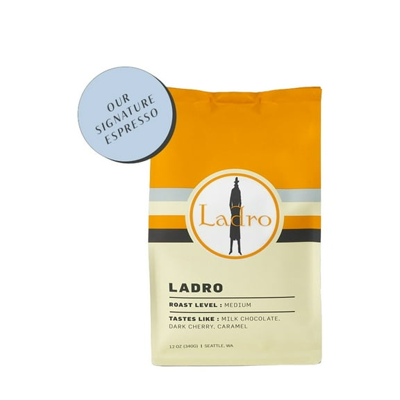 Ladro Espresso - Roasted by Ladro Roasting - Freshly Ground Coffee - 12 Ounce Bag