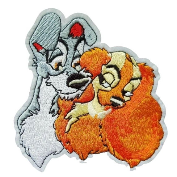 Lady And The Tramp 3.75 Inches Tall Embroidered Iron On Patch