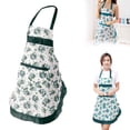 thumbnail image 1 of Lady Apron Huayishang Kitchen Apron Bowknot Floral Print Polyester Restaurant Home Cooking Pocket Work Clothes, Kitchen Essentials Clearance Sale 1*Apron Green, 1 of 7