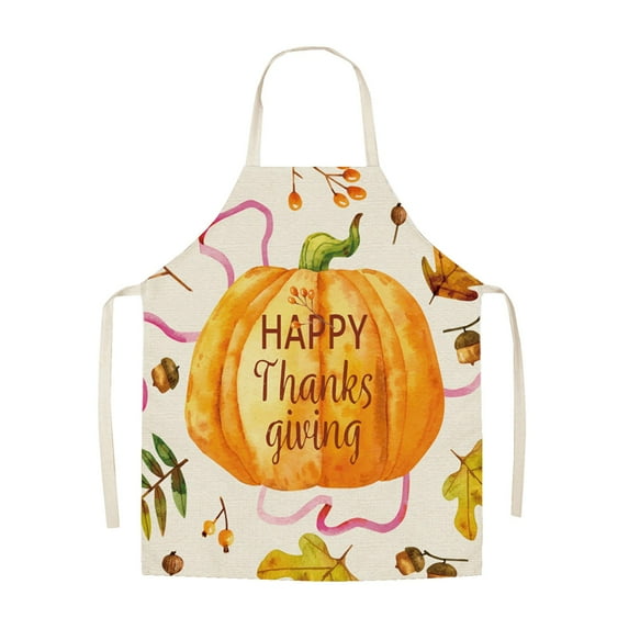 Lady Apron off Promotions! Huayishang Linen Thanksgiving Apron Sunflower Pumpkin Creative Apron Kitchen Housework Oil-Proof and Anti-Fouling Apron, Thanksgiving Decorations Clearance Sale