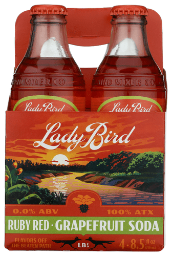 Lady Bird Soda Co Soda Ruby Red Grapefruit 4pk 34 fl oz Pack of 6