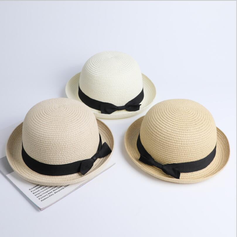 コリアグランドセール Ribbon caps sun Boater Lady Round Fedora Straw Top Flat 照明