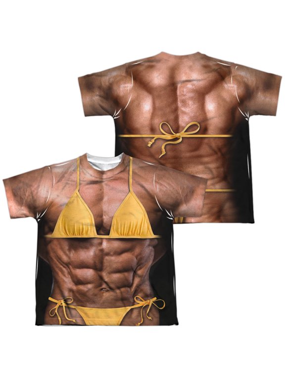 Lady Bodybuilder (Front - Back Print) - Youth Short Sleeve Shirt - Small