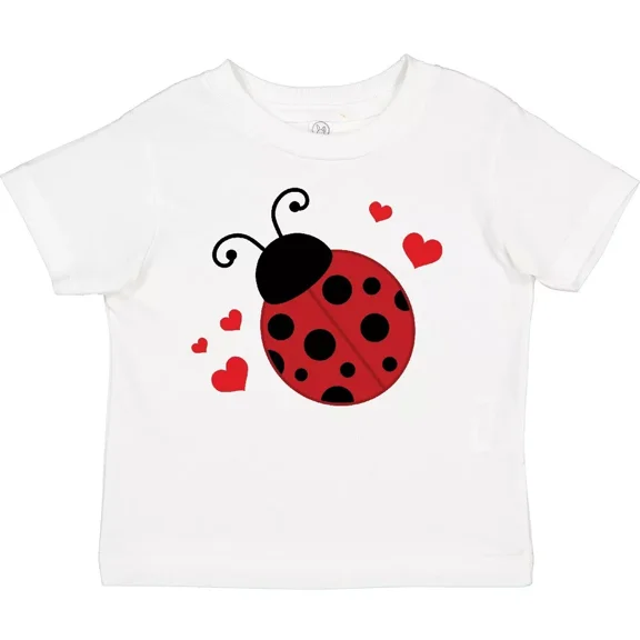 Lady Bug And Hearts Toddler T-Shirt Ladybug Lover Bugs Insects Cute Baby Clothing, Cute Baby Shirt, TODDLER SHORT SLEEVE TEE BELLA CANVAS 3001T