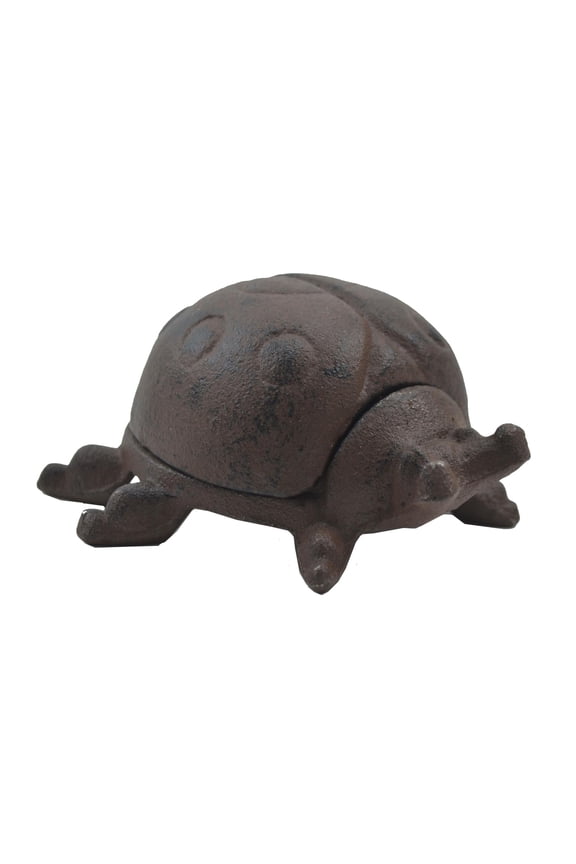 Lady Bug Hide A Key Box - Distressed Brown Cast Iron