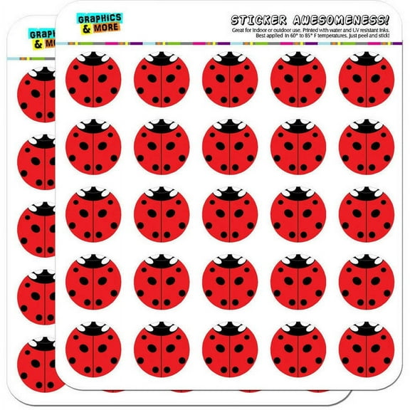 Lady Bug Ladybug Insect 50 1" Planner Calendar Scrapbooking Crafting Stickers