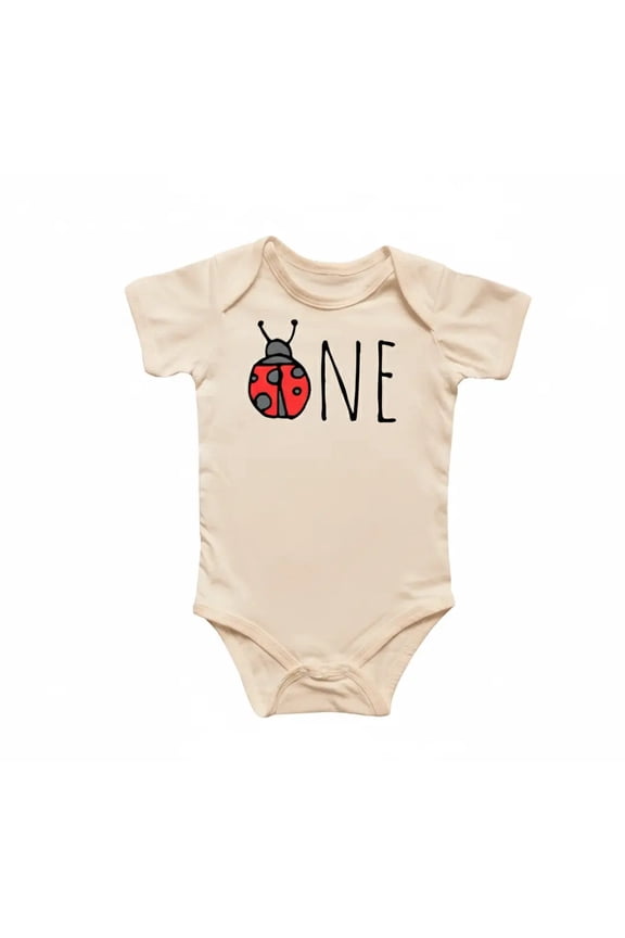 Lady Bug One Birthday Newborn Baby Bodysuit