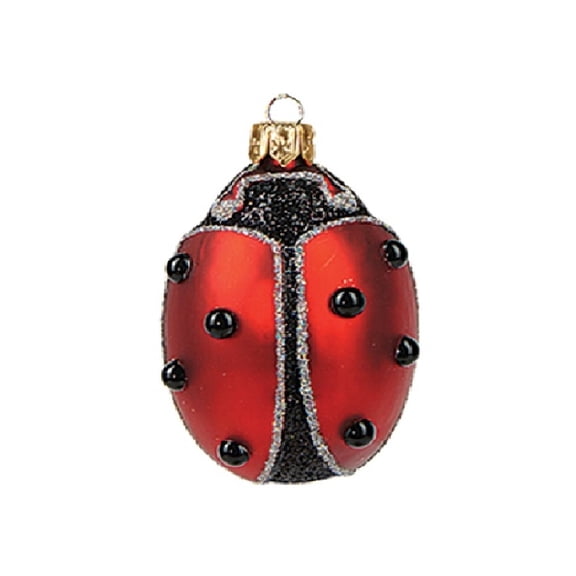 Lady Bug Polish Mouth Blown Glass Christmas Ornament Tree Decoration