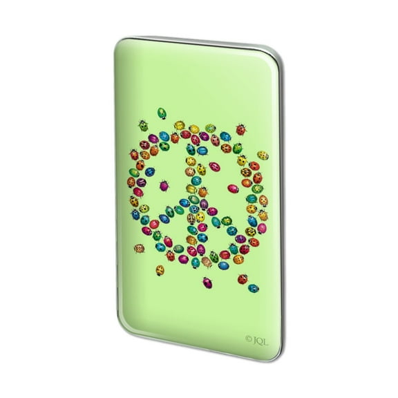 Lady Bug Rainbow Peace Sign Metal Rectangle Lapel Hat Pin Tie Tack Pinback