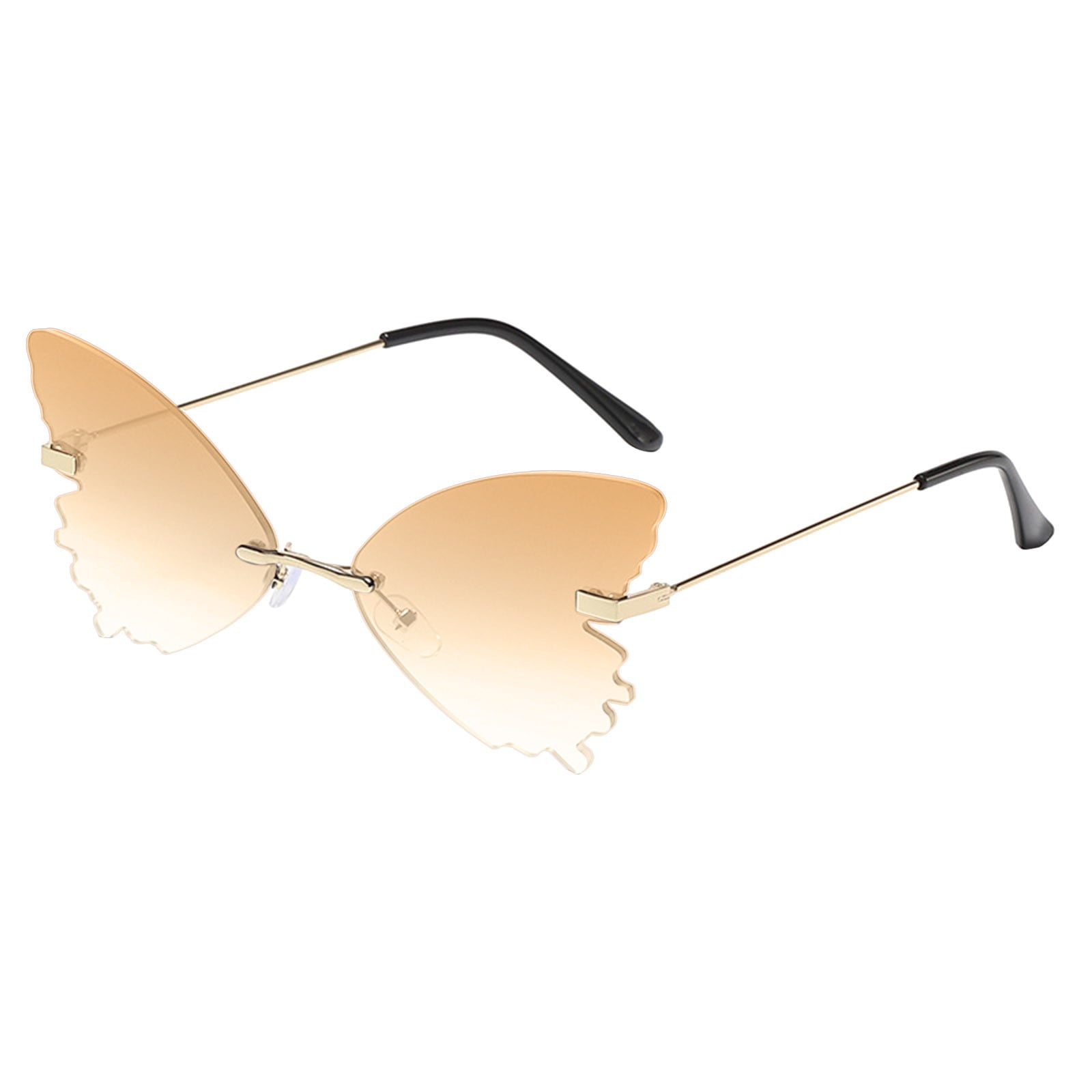 Lady Butterfly Sunglasses Glasses Party Rimless Irregular Design
