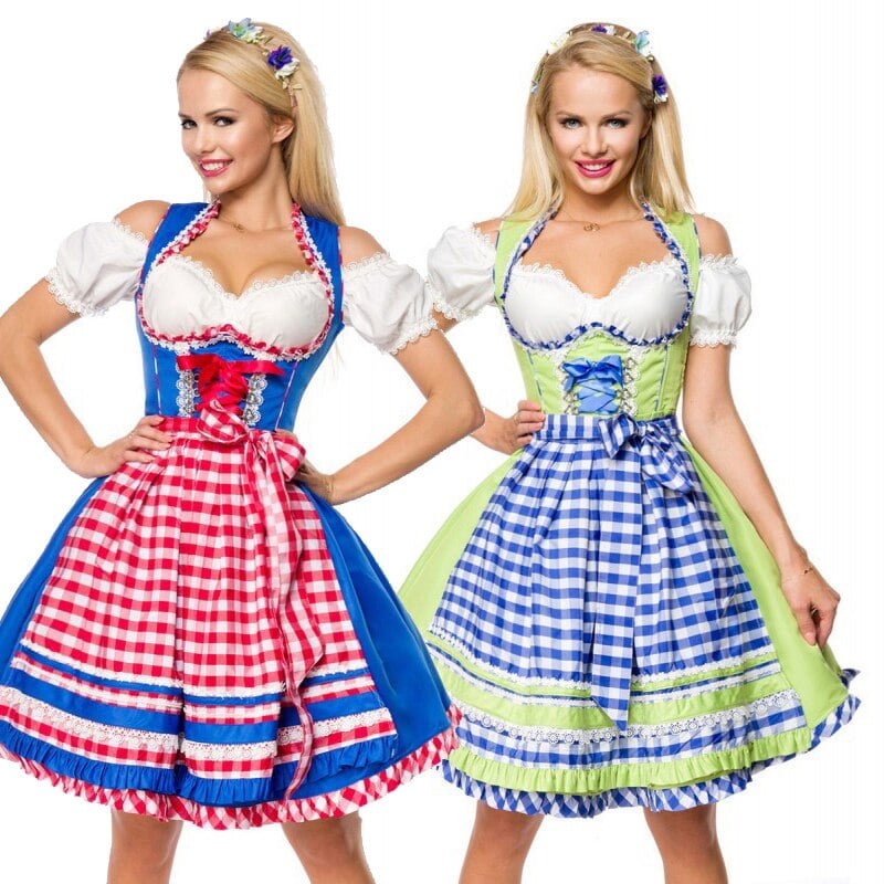 Lady Carnival Oktoberfest Costume Tavern Beerfest Waiter Dirndl Crop