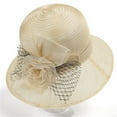thumbnail image 1 of Lady Church Derby Dress Cloche Hat Elegant Fascinator Organza Floral Tea Women Cute Soft Lightweight Hat for Daily Travel Party Wedding, 1 of 3