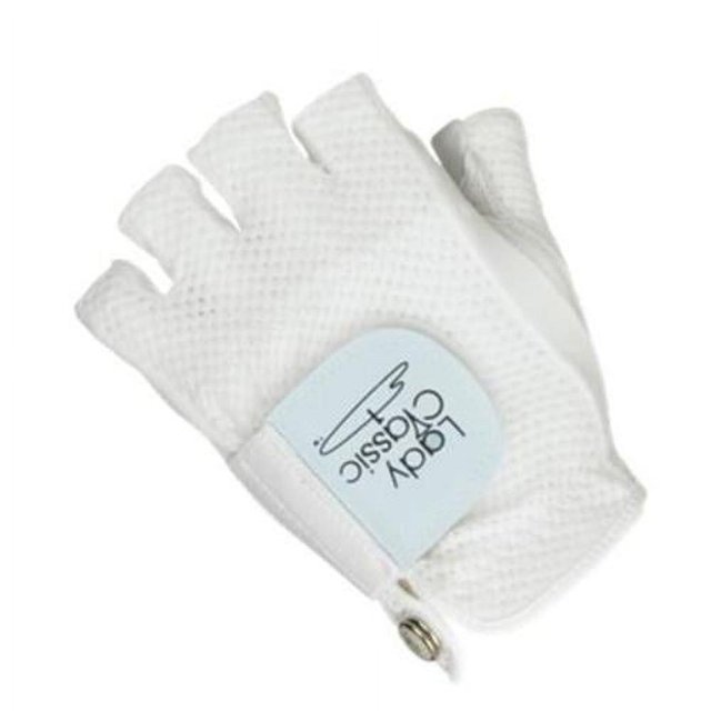 Lady Classic CLH Lady Classic Golf HalfGlove for Ladies, Large, White