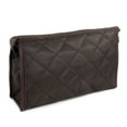thumbnail image 1 of Lady Coffee Color Rhombus Detail 3 Parts Perfume Brushes Pouch Cosmetic Makeup Bag, 1 of 1