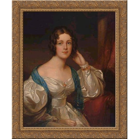 Lady Constance Carruthers 20x23 Gold Ornate Wood Framed Canvas Art by Lawrence, Sir Thomas