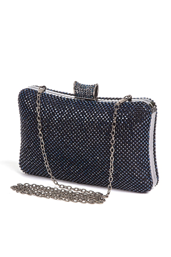 2014-2 Dressy Bag With Stones On Both Sides, Navy