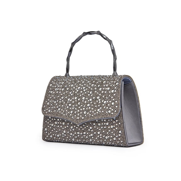 Lady Couture ASHLEY Rhinestone Handbag, Pewter