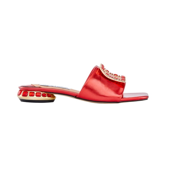 Lady Couture Amore Metallic Jewel Slide, Red, 6