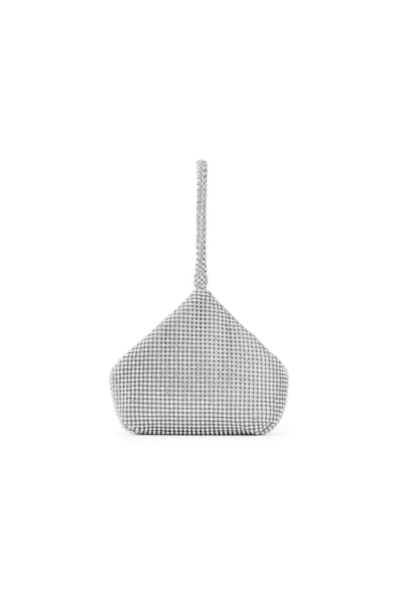 BLING Rhinestone Covered Handle Bag, Silver