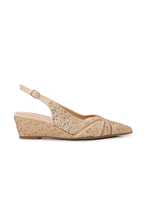 DANIELA Rhinestone Wedge Slingback, Gold, 12