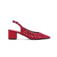 thumbnail image 1 of Lady Couture DONNA Rhinestone Satin Block Heel Slingback, Burgundy, 6, 1 of 5