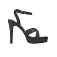 thumbnail image 1 of Lady Couture Daisy Rhinestone Heel Platform Sandal, Black, 9, 1 of 5