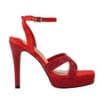 thumbnail image 1 of Lady Couture Daisy Rhinestone Heel Platform Sandal, Red, 6, 1 of 5