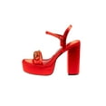 thumbnail image 1 of Lady Couture Dance Platform Sandal with Chain Ornament, Red, 6, 1 of 5