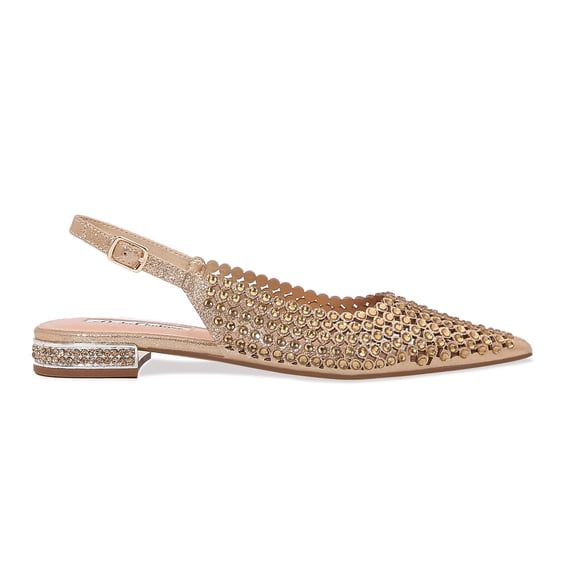 Lady Couture EMMY Multi Jewels Flat Slingbacks, Gold, 6