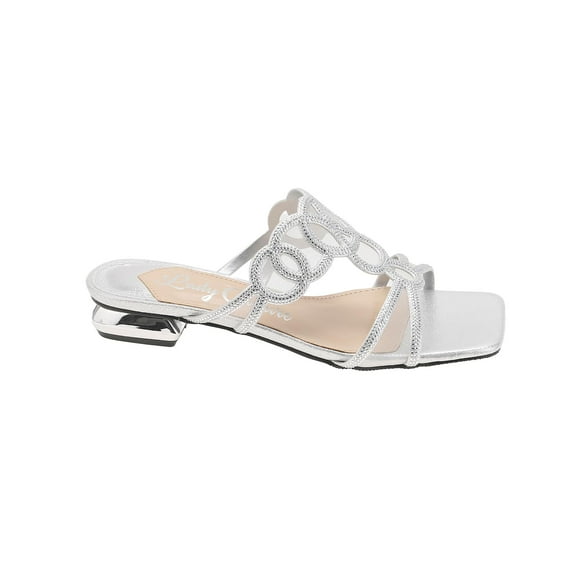 Lady Couture Fab Rhinestone Mesh Slide, Silver, 12