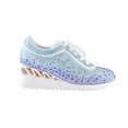 thumbnail image 1 of Lady Couture Jackpot Glitz Fashion Athletic Sneaker On A Spring Look Wedge, Blue. 12, 1 of 5
