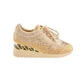 thumbnail image 1 of Lady Couture Jackpot Glitz Fashion Athletic Sneaker On A Spring Look Wedge, Gold. 7, 1 of 5