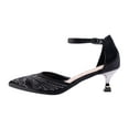 thumbnail image 1 of Lady Couture Kate Open Side Instep Strap Embroidered Pumps, Black, 10, 1 of 4