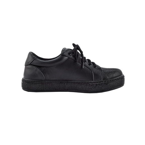 Lady Couture Legend Fashion Athletic Sneaker On A Glitzy Platform, Black, 10